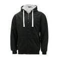 thumbnail image 1 of Men's Heavyweight Thermal Zip Up Hoodie Warm Sherpa Lined Sweater Jacket (Black, XL), 1 of 4
