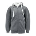 thumbnail image 1 of Men's Heavyweight Thermal Zip Up Hoodie Warm Sherpa Lined Sweater Jacket (Charcoal, 3XL), 1 of 4