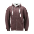 thumbnail image 1 of Men's Heavyweight Thermal Zip Up Hoodie Warm Sherpa Lined Sweater Jacket (Dark Brown, S), 1 of 3