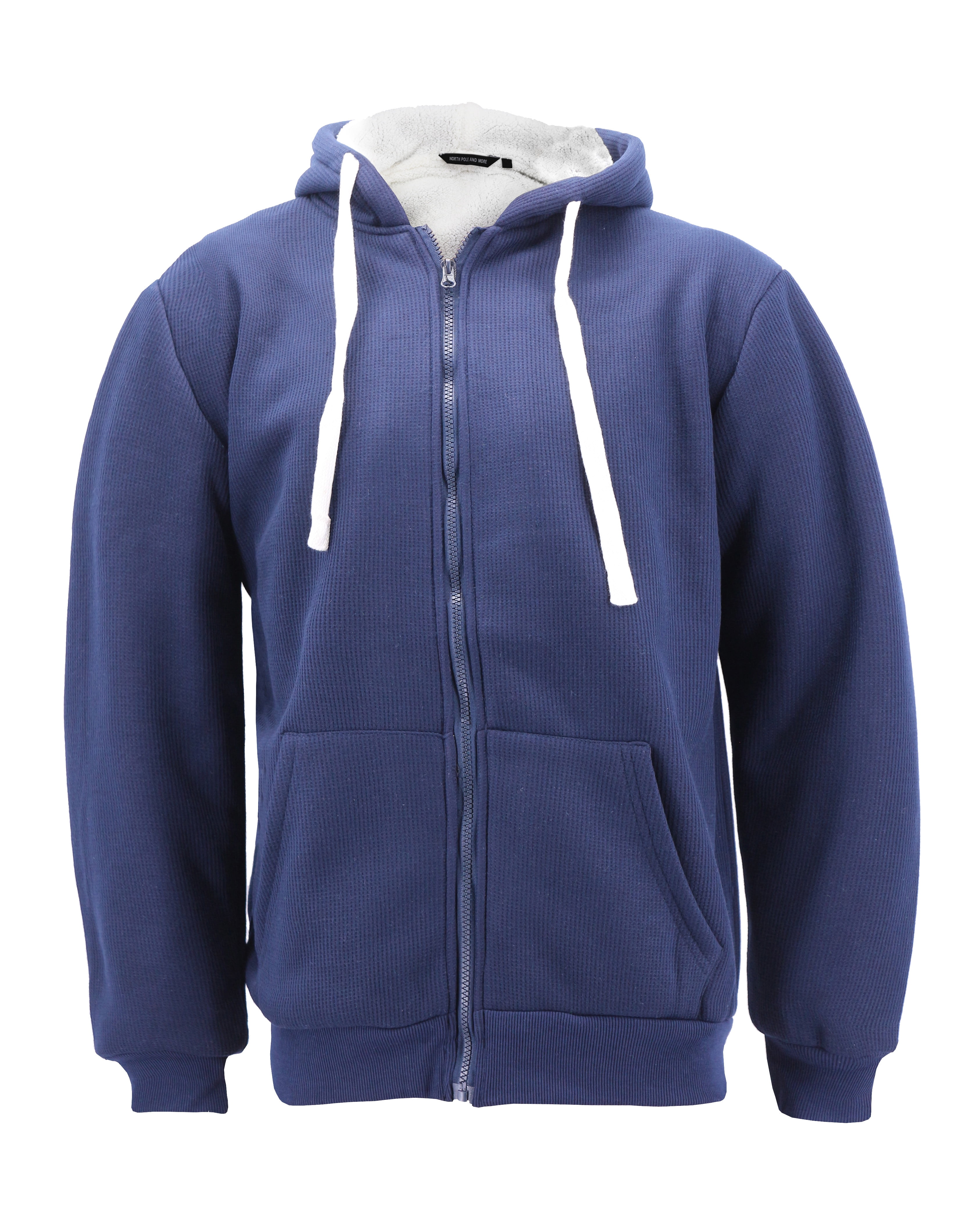 Men's Heavyweight Thermal Zip Up Hoodie Warm Sherpa Lined Sweater