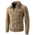 thumbnail image 1 of Men's Heavyweight Winter Multi-Pocket Casual Jacket with Faux Fur Collar Zipper Coat, Stylish Outerwear for Cold Weather, 1 of 14