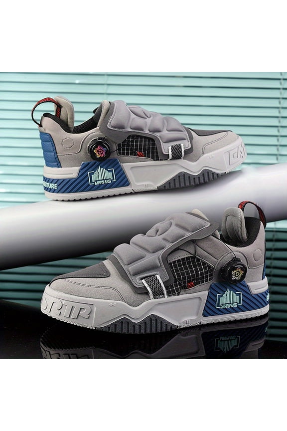 Men's Height-Increasing Skateboarding Sneakers with Thick-Soled Lift, Breathable Mesh & One-Click Buckle Closure - Low-Top Dad Shoes Suitable for, Casual Wear, Skateboarding, Everyday Use - Sneakers