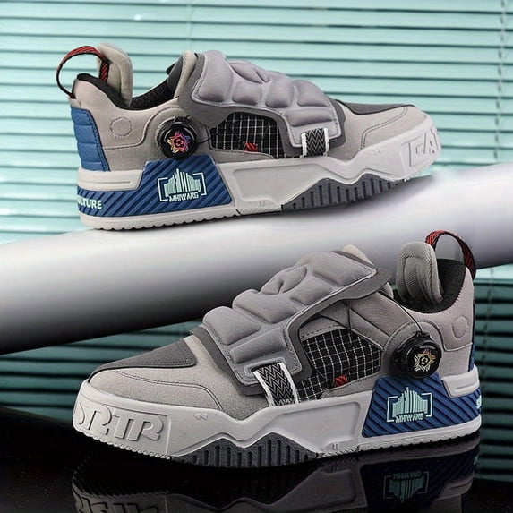 Men's Height-Increasing Skateboarding Sneakers with Thick-Soled Lift, Breathable Mesh & One-Click Buckle Closure - Low-Top Dad Shoes Suitable for, Casual Wear, Skateboarding, Everyday Use - Sneakers