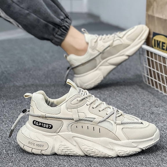Men's Height-Increasing Sneakers - Upper & Sole, Breathable Low-Top Lace-Up Shoes Suitable for Sports, Running, Casual Wear - - Elevator for Dad Shoes, Cushioning & Height