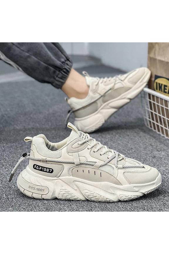 Men's Height-Increasing Sneakers - Upper & Sole, Breathable Low-Top Lace-Up Shoes Suitable for Sports, Running, Casual Wear - - Elevator for Dad Shoes, Cushioning & Height