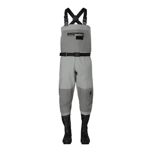 Frogg Toggs Hellbender PRO Bootfoot Chest Waders for Men with Felt Sole for Fishing, Gray, Size 11