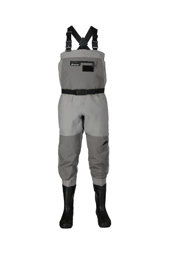 Hellbender PRO Chest Waders for Men with 4-Ply Nylon Upper & Bootfoot Lug Sole, Gray, Size 12