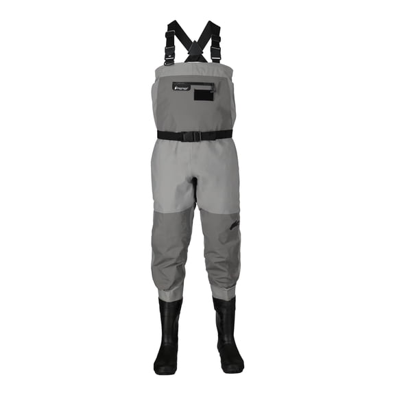 Frogg Toggs Hellbender PRO Chest Waders for Men with 4-Ply Nylon Upper & Bootfoot Lug Sole, Gray, Size 13 Husky