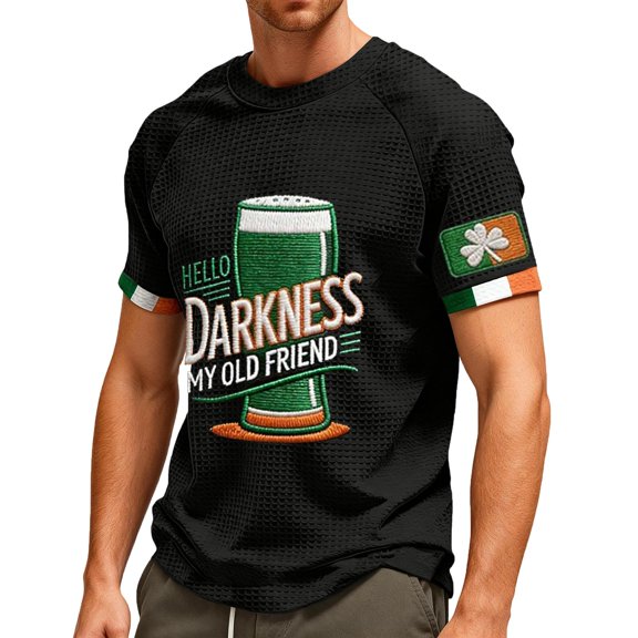 Men's Hello Darkness My Old Friend Crew Neck Short Sleeve Graphic T Shirt