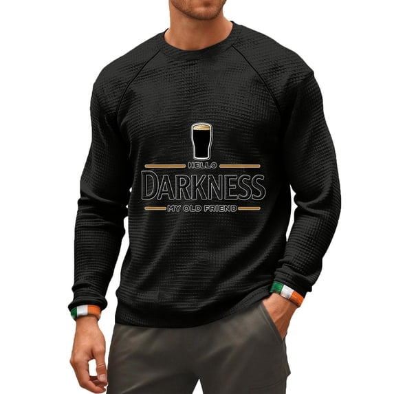 Men's Hello Darkness My Old Friend Long Sleeve Crew Neck Graphic Sweatshirt
