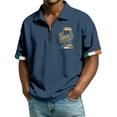 thumbnail image 1 of Men's Hello Darkness My Old Friend Polo Shirt Quarter Zip Casual Short Sleeve Top, 1 of 5