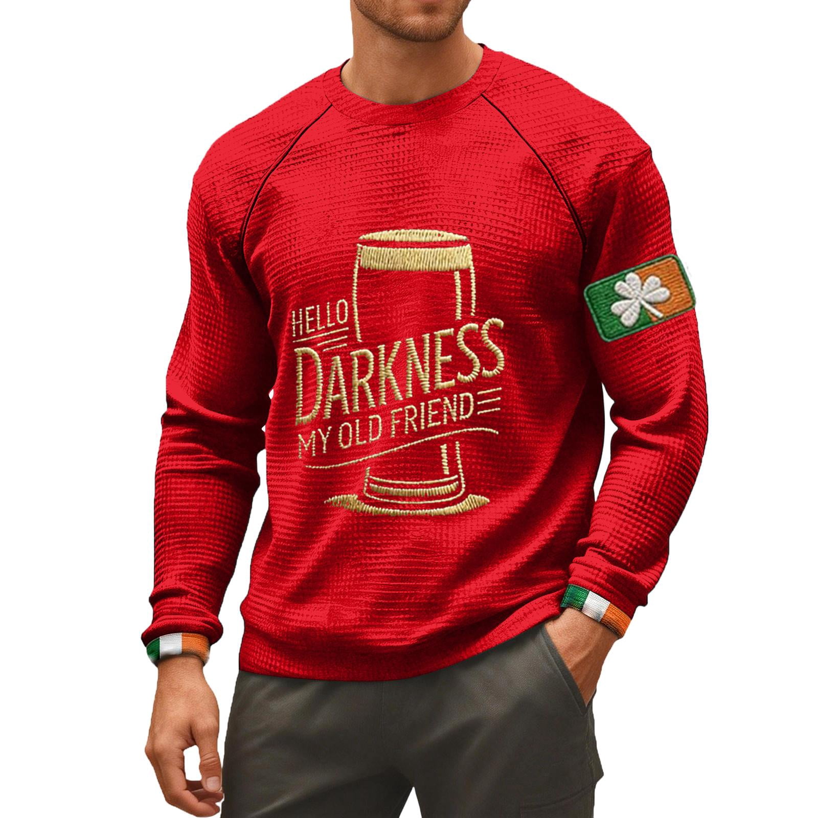 Men's Hello Darkness My Old Friend T-Shirt St Patricks Day Irish Beer ...