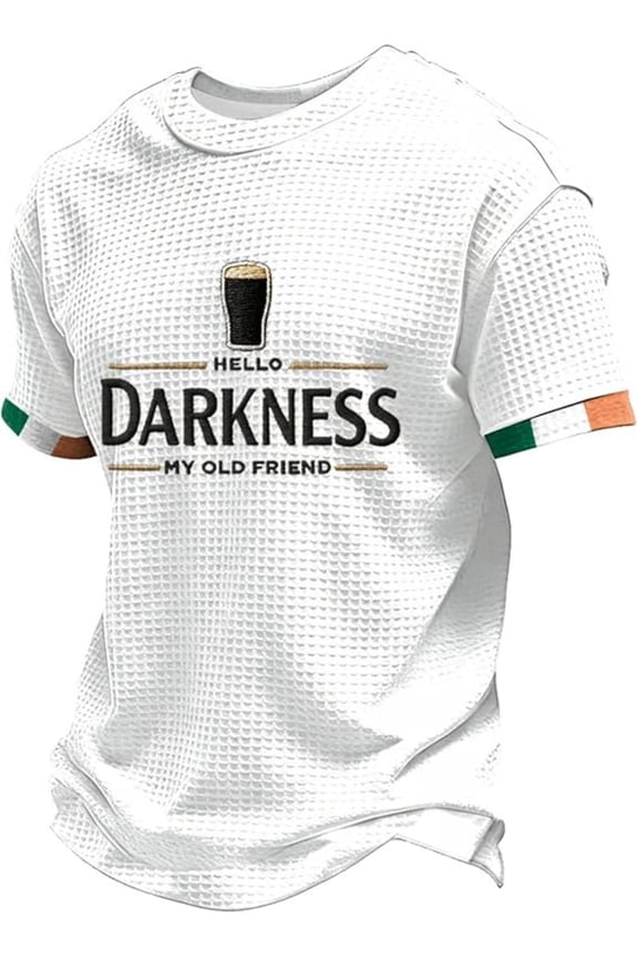 Men's Hello Darkness My Old Friend T-Shirt St Patricks Day Shirt Men Irish Beer Shirt Graphic Ireland Tee
