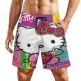 Men's Hello Kitty Beach Shorts With Compression Liner Swim Trunks Quick