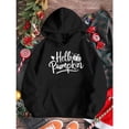 thumbnail image 1 of Men's Hello Pumpkin Leaf Graphic Hoodie Sweatshirt Top long-sleeved Fall Season Black S-2XL, 1 of 7