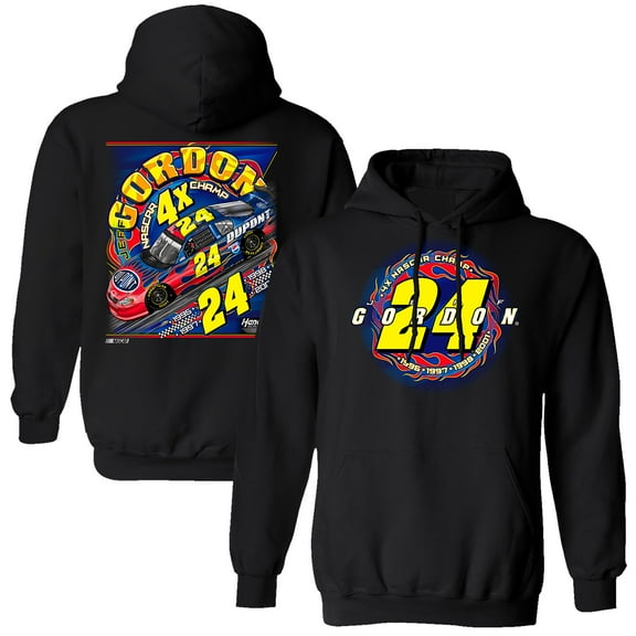 Men's Hendrick Motorsports Team Collection Black Jeff Gordon Four-Time NASCAR Champion Pullover Hoodie