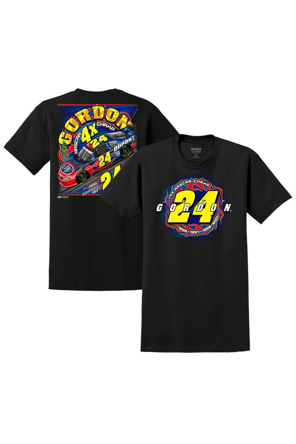 Men's Hendrick Motorsports Team Collection Black Jeff Gordon Four-Time NASCAR Champion T-Shirt