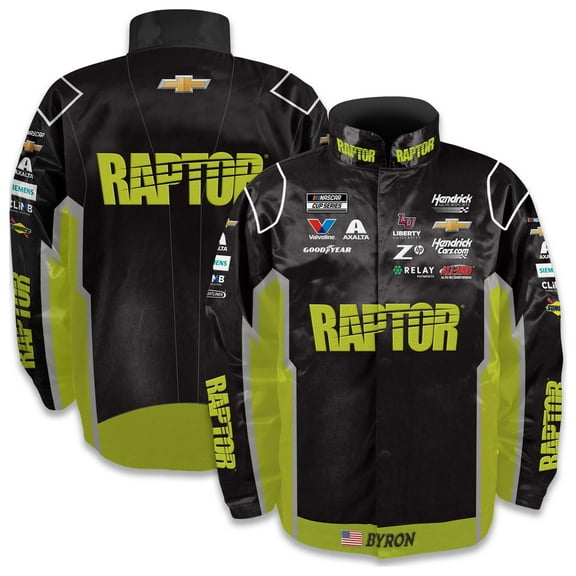 Men's Hendrick Motorsports Team Collection  Black William Byron Raptor Full-Snap Nylon Uniform Jacket