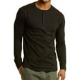 thumbnail image 1 of Men's Henley 3-Button Pullover Cotton T-Shirt Long Sleeve Crew Neck, 1 of 2