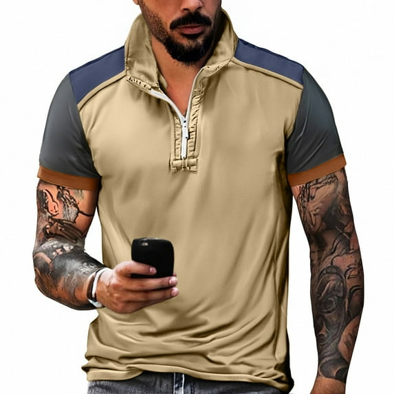 Men's Henley Cotton Casual Short Sleeve Lightweight Button T-Shirts,Weekend Errands and Relaxed Clothes Fit Comfort