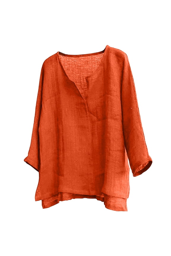 Men's Henley Neck Solid Pullover Side Split Long Sleeve Tops Casual Fall Comfy Tees Daily Lounge Pajama Shirts