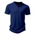 thumbnail image 1 of Men's Henley Shirt Short Sleeve Button T-Shirts Casual Solid Color Basic Tee Lightweight Comfortable Short Sleeve Top with Button, 1 of 4