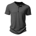 thumbnail image 1 of Men's Henley Shirt Short Sleeve Button T-Shirts Casual Solid Color Basic Tee Lightweight Comfortable Short Sleeve Top with Button, 1 of 4