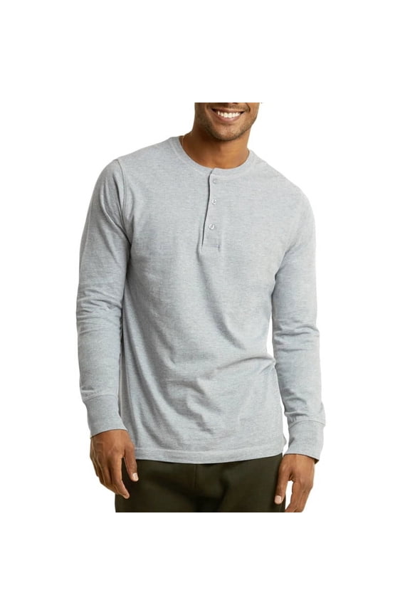 Men's Henley Shirts Cotton Long Sleeve Tops S-3XL Regular Big & Tall Breathable Comfy Basic Layering Top Menswear Underwear Classic Casual