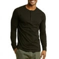 thumbnail image 1 of Men's Henley Shirts Cotton Long Sleeve Tops S-3XL Regular Big & Tall Breathable Comfy Basic Layering Top Menswear Underwear Classic Casual, 1 of 4