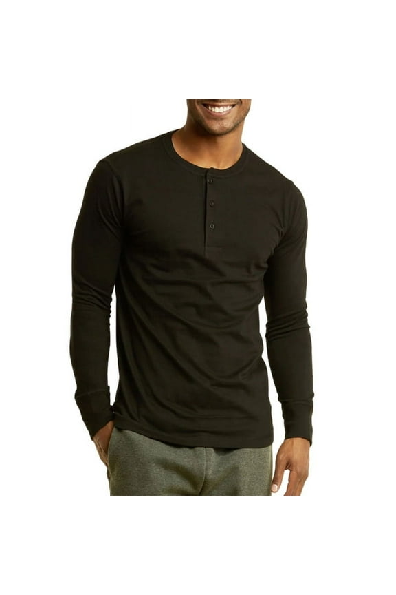 Men's Henley Shirts Cotton Long Sleeve Tops S-3XL Regular Big & Tall Breathable Comfy Basic Layering Top Menswear Underwear Classic Casual