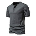 thumbnail image 1 of Men's Henley Shirts Short Sleeve Casual Basic Tee Lightweight Button Tops Vintage Soft Fashion Shirt, 1 of 5