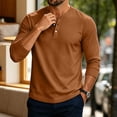 thumbnail image 1 of Men's Henley T-Shirts Long Sleeve Button Pullover Shirt Casual Basic Tees Fall Winter Trendy Shirt 2XL, 1 of 6