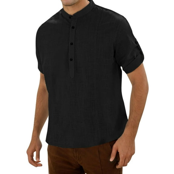 Men's Henley T-Shirts Long Sleeve Hippie Casual Beach T-Shirts