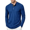 thumbnail image 1 of Men's Henley Waffle T-Shirt Long Sleeve Casual Lightweight Pullover Shirts Soft Stretch Tees for Business Golf,XS, 1 of 8