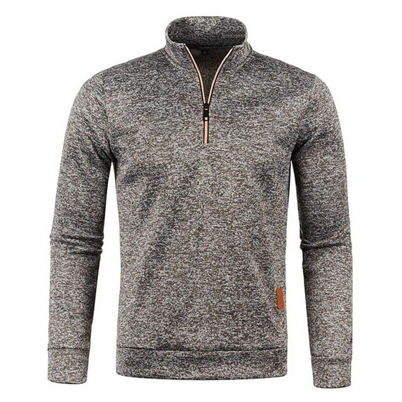 Men's Henleys Shirts Jackets Classic Fit Zipper Up Fleece Lined Coats Outwear Casual Long Sleeve Solid Basic Pullover Sweatshirts with Pockets