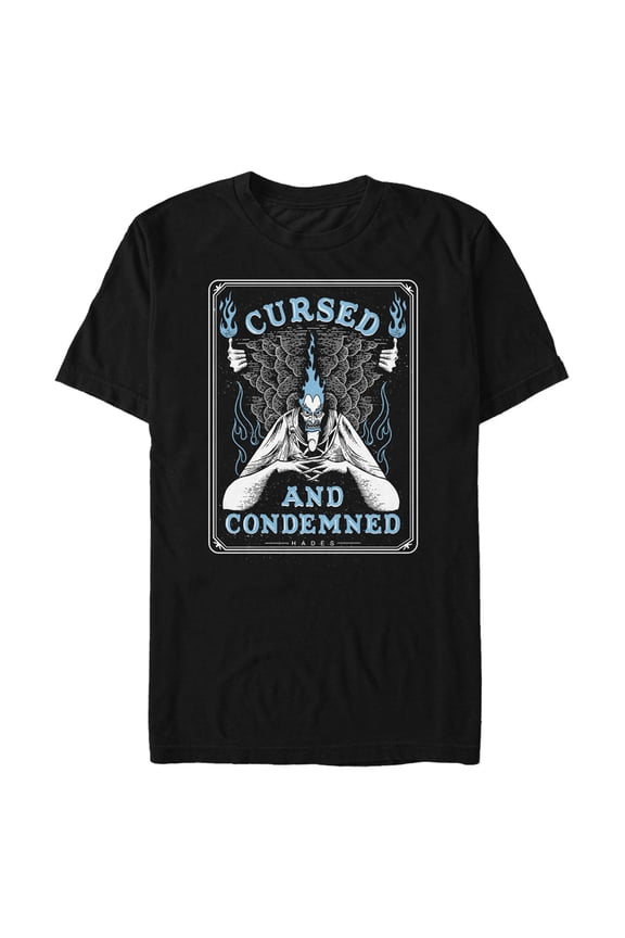 Men's Hercules Hades Cursed & Condemned Trading Card Graphic Tee Black 1X Big Tall