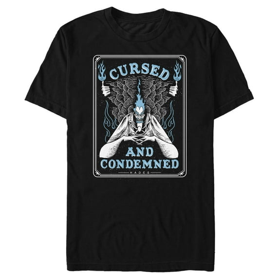 Men's Hercules Hades Cursed & Condemned Trading Card Graphic Tee Black 2X Big Tall