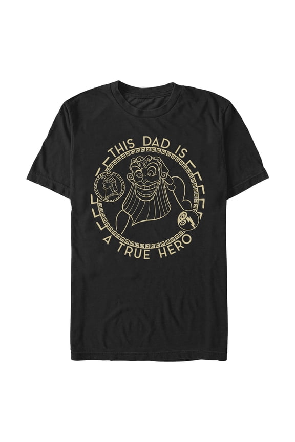 Men's Hercules Zeus This Dad is a True Hero Graphic Tee Black Large