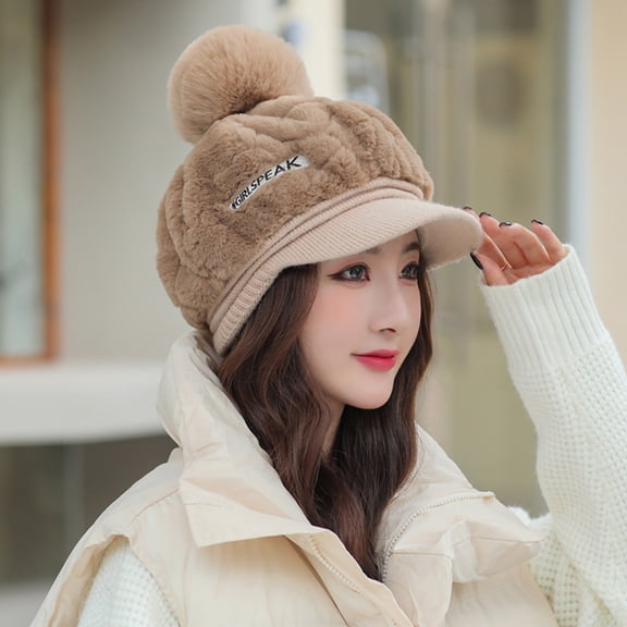 Men's Herringbone Flat Ivy Newsboy Hat Women Plaid Printed Faux Bucket Hat Warm Windproof Baggy Stretch Winter Soft Caps Wrap Fisherman Hat Khaki