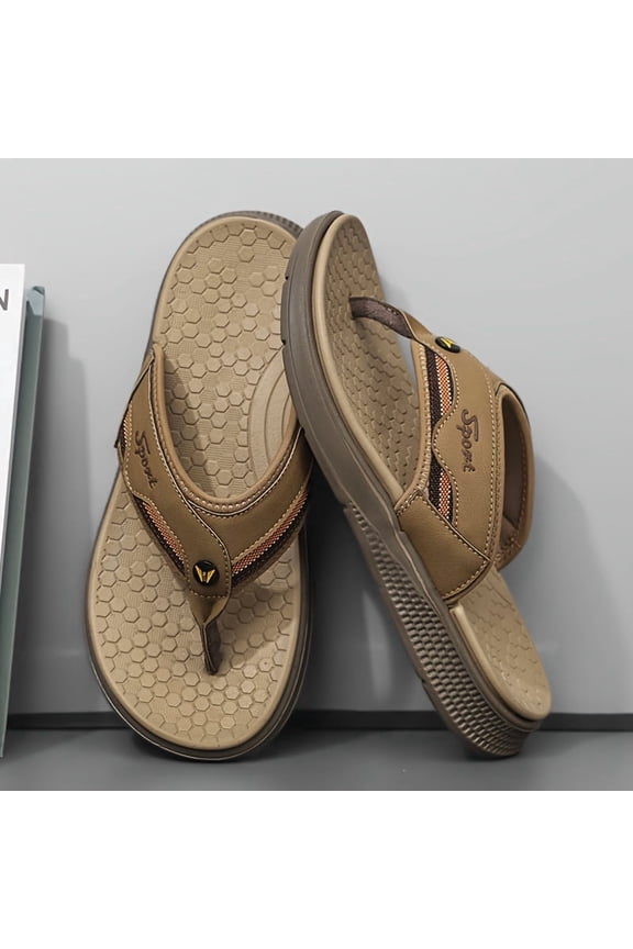 Men's Herringbone Slippers, New Summer Style, Thick Sole, Non-Slip, Korean Style, Trendy, Casual, for Outdoor and Beach Wear, Dual-Use Men's Sandals