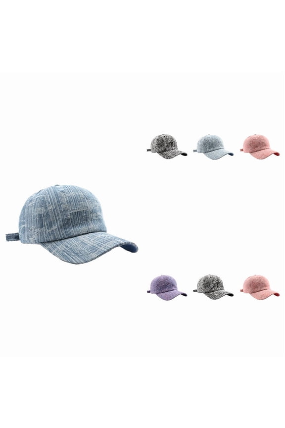 Men's Herringbone Tweed Baseball Cap Wool Blend Fitted Hat
