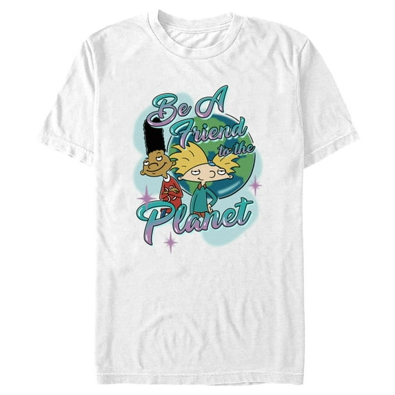 Men's Hey Arnold! Befriend the Planet Graphic Tee White 3X Large