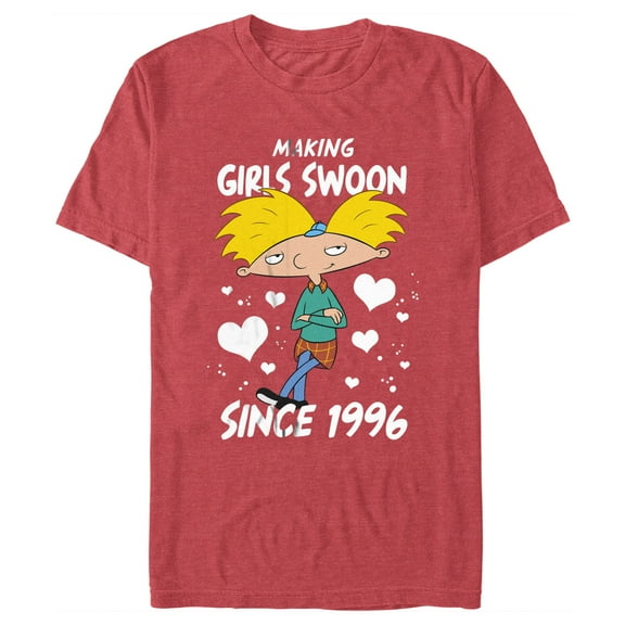 Men's Hey Arnold! Making Girls Swoon Since 1996  Graphic Tee Red Heather X Large