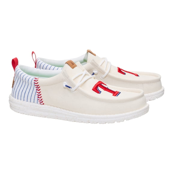 Men's Hey Dude White Texas Rangers Wally Casual Slip On Shoes