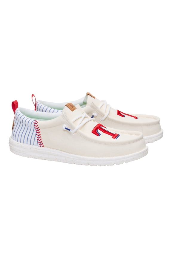 Men's Hey Dude White Texas Rangers Wally Casual Slip On Shoes