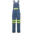 thumbnail image 1 of Men's Hi-Vis Bib Overall Men Enhanced Visibility Denim Dungaree PANTS Yellow Light Blue 30-34, 1 of 6