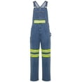 thumbnail image 1 of Men's Hi-Vis Bib Overall Men Enhanced Visibility Denim Dungaree PANTS Yellow Light Blue 38-34, 1 of 6