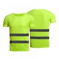 thumbnail image 1 of Men's Hi Vis Viz T-Shirt High Visibility Reflective Tape Safety Security Work Tops, 1 of 3
