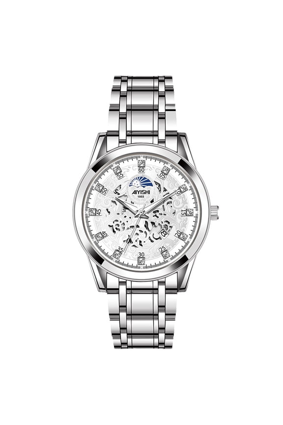 Men's High-Grade Handsome Quartz Watch, Gold Business Fashion Trend Luminous Pointer, Scratch Resistant Rhinestone Scale