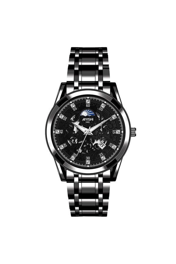 Men's High-Grade Handsome Quartz Watch, Gold Business Fashion Trend Luminous Pointer, Scratch Resistant Rhinestone Scale